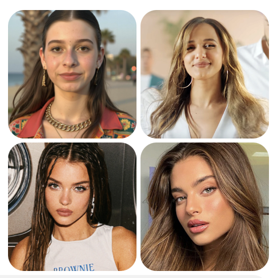 נערה עם 3 זמרות מפורסמות